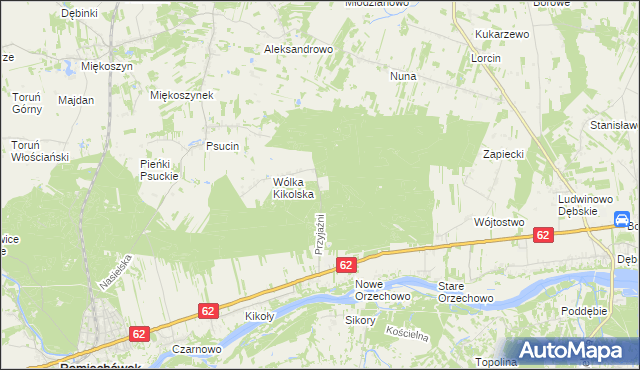 mapa Kolonia gmina Pomiechówek, Kolonia gmina Pomiechówek na mapie Targeo