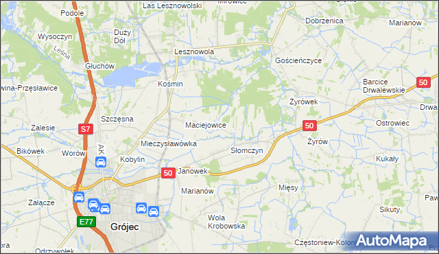 mapa Lisówek gmina Grójec, Lisówek gmina Grójec na mapie Targeo