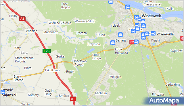 mapa Łuba Druga, Łuba Druga na mapie Targeo