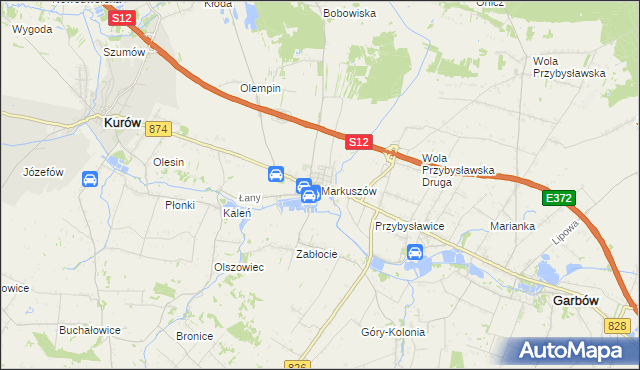 mapa Markuszów, Markuszów na mapie Targeo