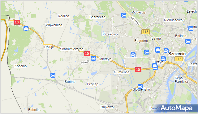 mapa Mierzyn gmina Dobra (Szczecińska), Mierzyn gmina Dobra (Szczecińska) na mapie Targeo