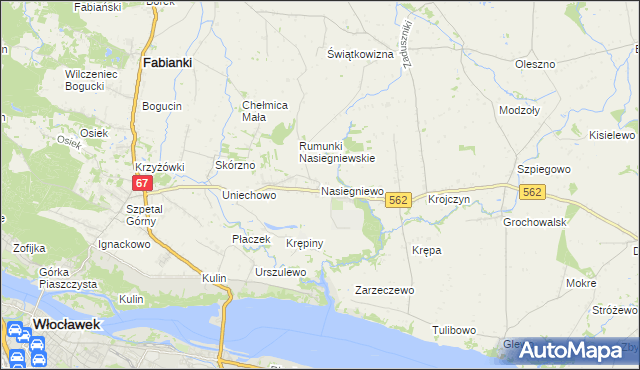 mapa Nasiegniewo, Nasiegniewo na mapie Targeo