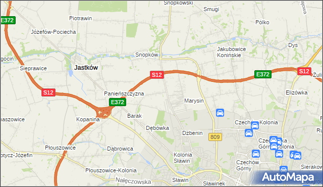 mapa Natalin gmina Jastków, Natalin gmina Jastków na mapie Targeo