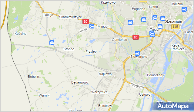 mapa Ostoja gmina Kołbaskowo, Ostoja gmina Kołbaskowo na mapie Targeo
