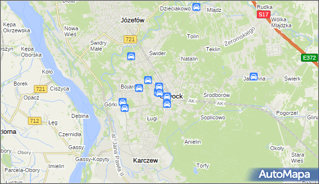 mapa Otwock, Otwock na mapie Targeo