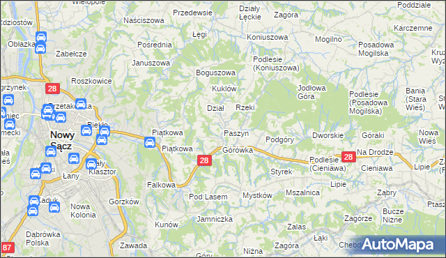 mapa Paszyn, Paszyn na mapie Targeo