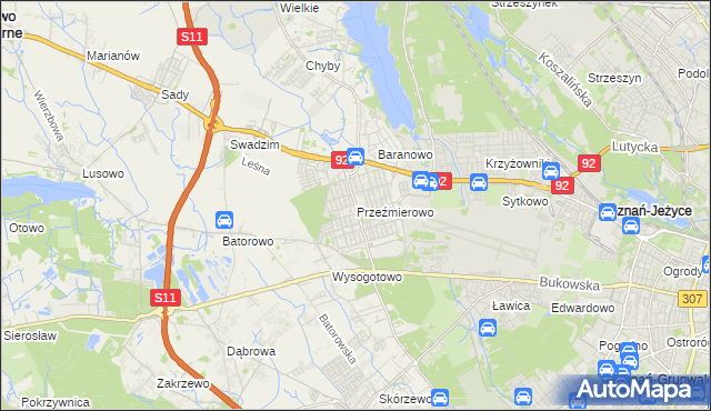 mapa Przeźmierowo, Przeźmierowo na mapie Targeo