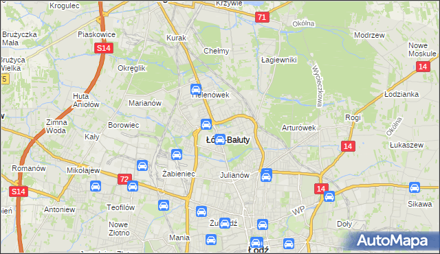 mapa Radogoszcz gmina Łódź, Radogoszcz gmina Łódź na mapie Targeo