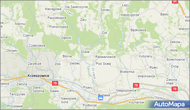 mapa Radwanowice, Radwanowice na mapie Targeo