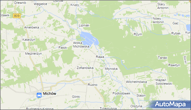 mapa Rawa, Rawa na mapie Targeo