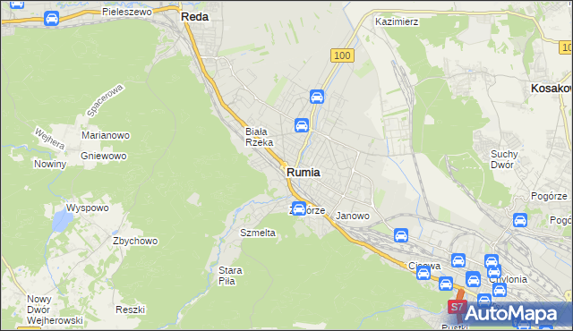 mapa Rumia, Rumia na mapie Targeo
