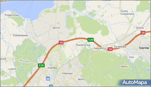 mapa Skwierzynka, Skwierzynka na mapie Targeo