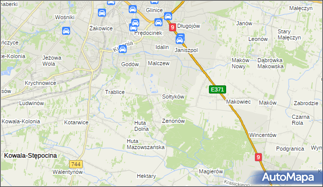 mapa Sołtyków gmina Skaryszew, Sołtyków gmina Skaryszew na mapie Targeo