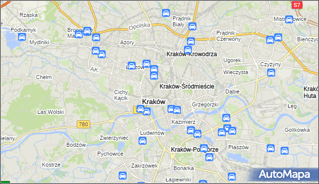 mapa Stare Miasto gmina Kraków, Stare Miasto gmina Kraków na mapie Targeo