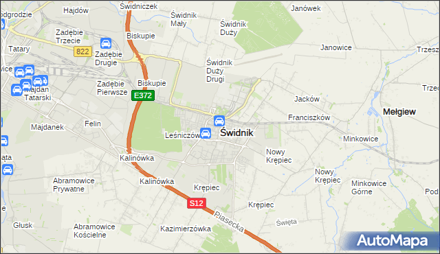 mapa Świdnika, Świdnik na mapie Targeo