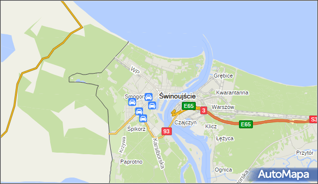 mapa Świnoujście, Świnoujście na mapie Targeo