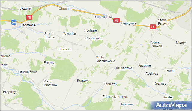 mapa Wola Miastkowska, Wola Miastkowska na mapie Targeo