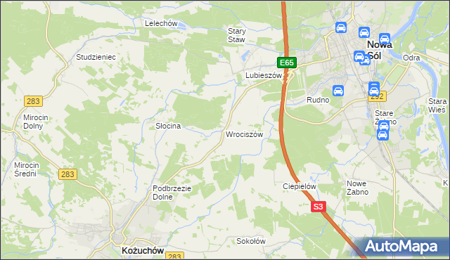 mapa Wrociszów, Wrociszów na mapie Targeo