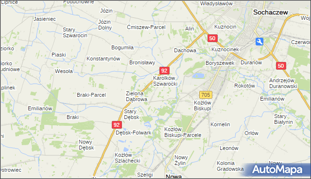 mapa Antoniew gmina Nowa Sucha, Antoniew gmina Nowa Sucha na mapie Targeo