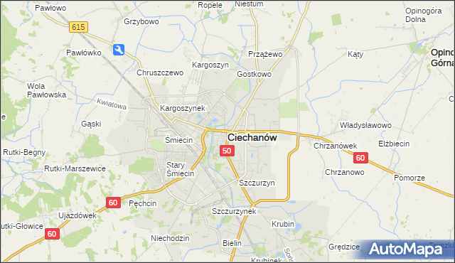 mapa Ciechanów, Ciechanów na mapie Targeo