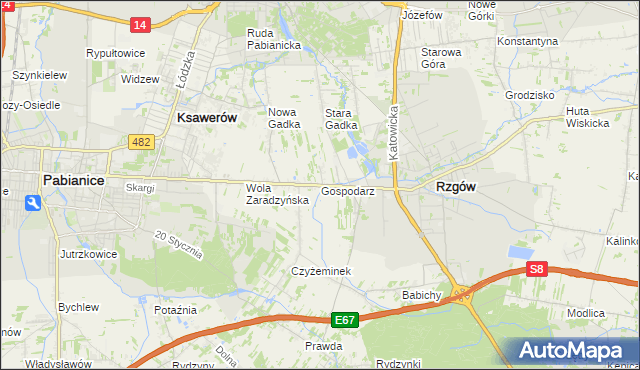 mapa Gospodarz, Gospodarz na mapie Targeo