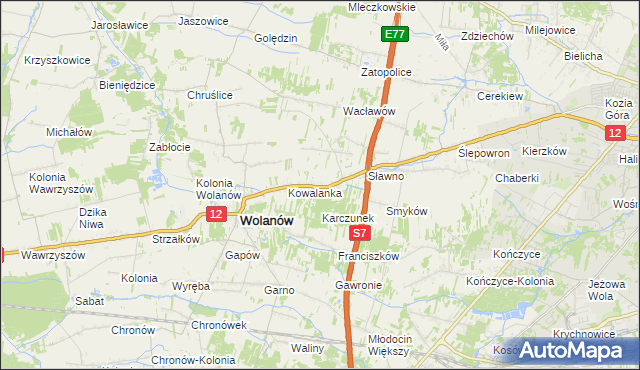 mapa Kacprowice, Kacprowice na mapie Targeo