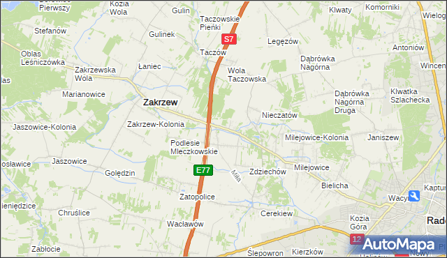 mapa Mleczków, Mleczków na mapie Targeo