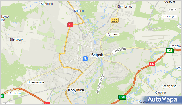 mapa Słupska, Słupsk na mapie Targeo