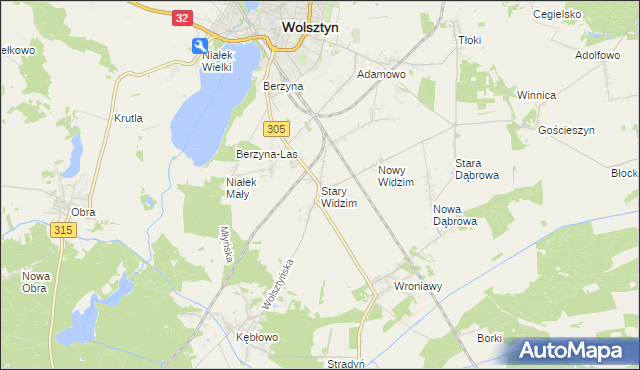 mapa Stary Widzim, Stary Widzim na mapie Targeo