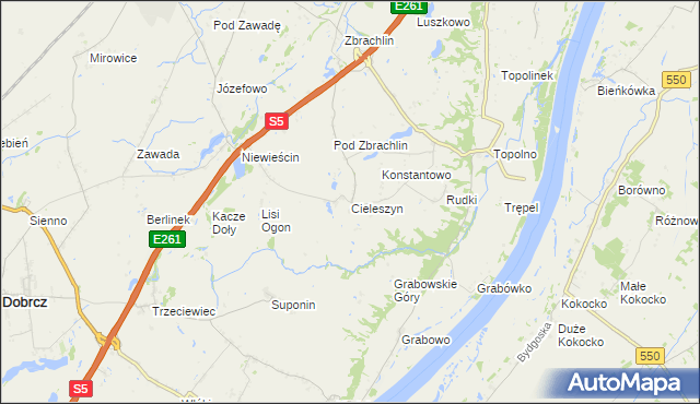 mapa Cieleszyn, Cieleszyn na mapie Targeo