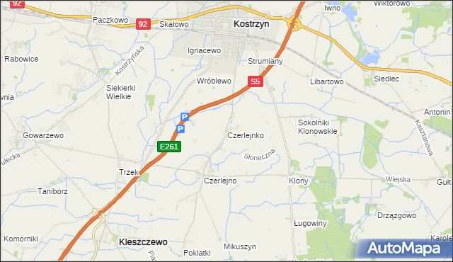 mapa Czerlejnko, Czerlejnko na mapie Targeo