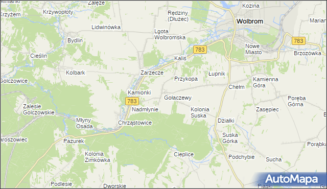 mapa Gołaczewy, Gołaczewy na mapie Targeo