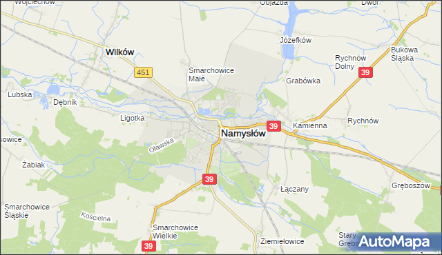 mapa Namysłów, Namysłów na mapie Targeo