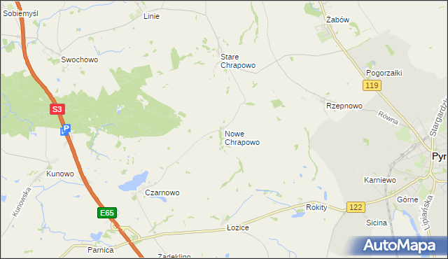 mapa Nowe Chrapowo, Nowe Chrapowo na mapie Targeo