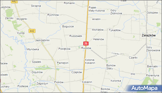 mapa Russów, Russów na mapie Targeo