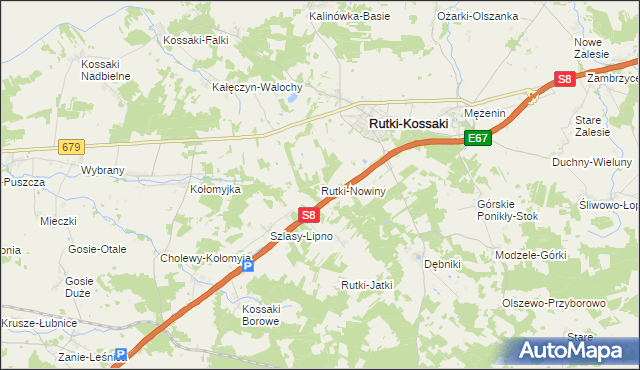 mapa Rutki-Nowiny, Rutki-Nowiny na mapie Targeo