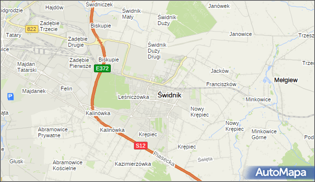 mapa Świdnika, Świdnik na mapie Targeo