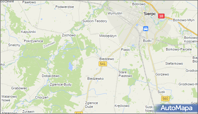 mapa Bledzewo, Bledzewo na mapie Targeo