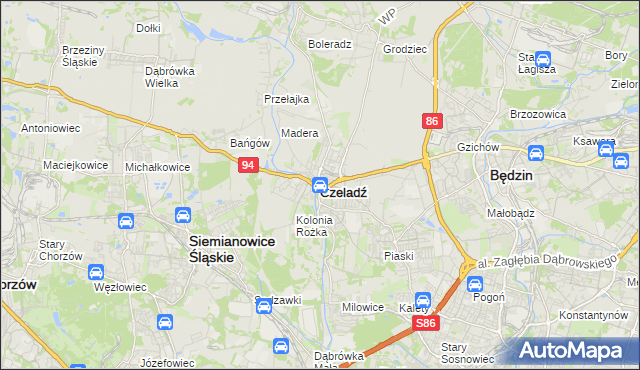 mapa Czeladź, Czeladź na mapie Targeo