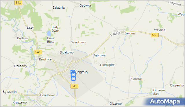 mapa Dąbrowa gmina Żuromin, Dąbrowa gmina Żuromin na mapie Targeo