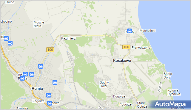mapa Dębogórze, Dębogórze na mapie Targeo