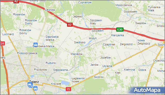 mapa Glinnik gmina Zgierz, Glinnik gmina Zgierz na mapie Targeo