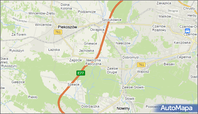 mapa Janów gmina Piekoszów, Janów gmina Piekoszów na mapie Targeo