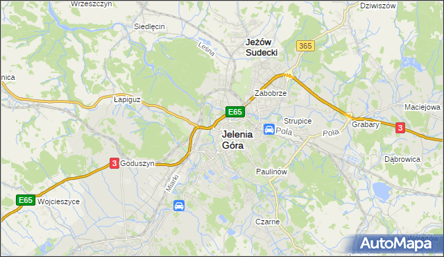 mapa Jelenia Góra, Jelenia Góra na mapie Targeo