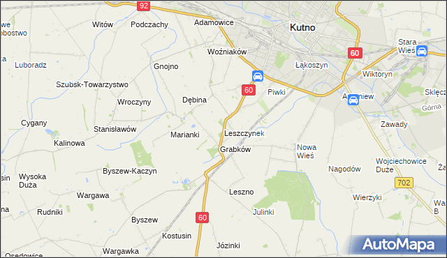 mapa Leszczynek, Leszczynek na mapie Targeo