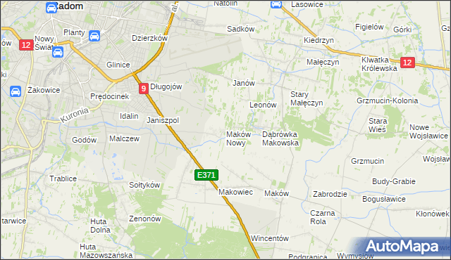 mapa Maków Nowy, Maków Nowy na mapie Targeo