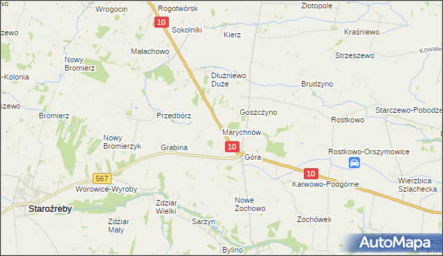 mapa Marychnów, Marychnów na mapie Targeo