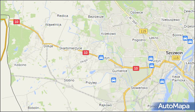 mapa Mierzyn gmina Dobra (Szczecińska), Mierzyn gmina Dobra (Szczecińska) na mapie Targeo