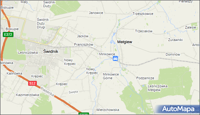 mapa Minkowice-Kolonia, Minkowice-Kolonia na mapie Targeo