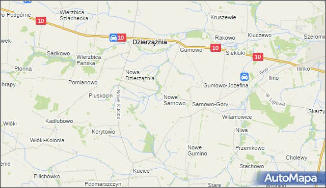 mapa Nowe Sarnowo, Nowe Sarnowo na mapie Targeo